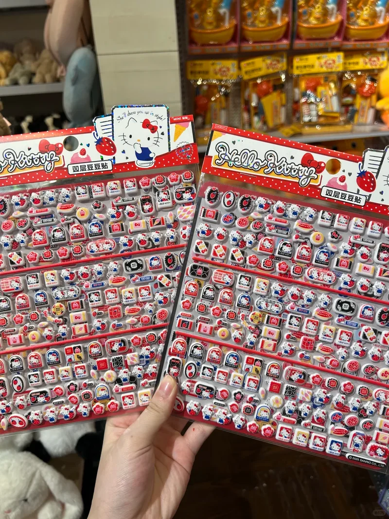 

Новые двухслойные мини-наклейки Kt Cat, пузырьковые наклейки для детей, декоративные наклейки с героями мультфильмов, подарок для девочек