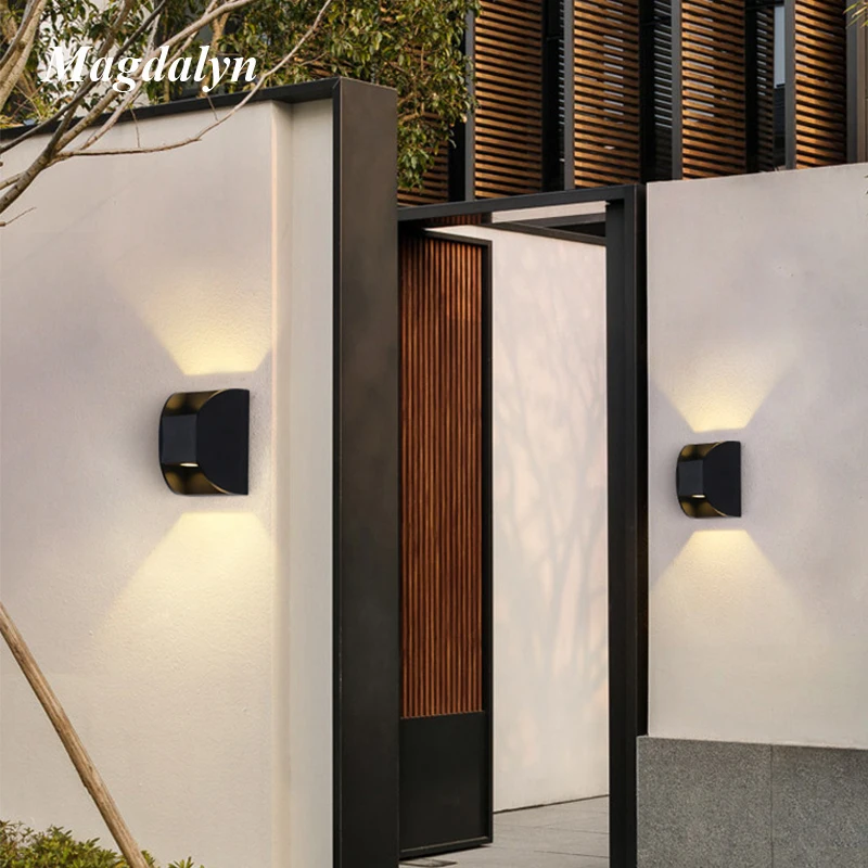 Magdalyn Modern Waterproof Outdoor Wall Lamps Dusk To Dawn Exterior Lights Contemporary Aluminum Building Internal Led Lightings