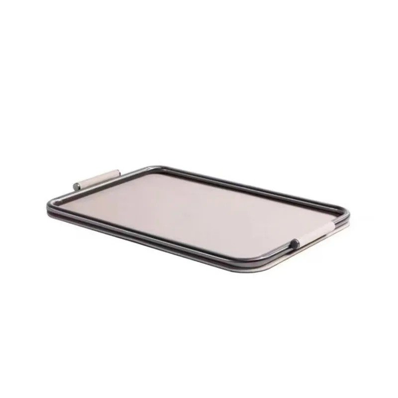 Minimalist Modern Metal Leather Tray Desk, Desktop Storage Organizer, Soft Decor Ornament for Living Room, Bedroom & Office