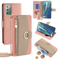 Anti Lost Slant Lanyard Multi-color Stitching Phone Case Suitable for Samsung A03S 166mm/A51/A50/A42/A32-M32/A20s/Note10 Plus