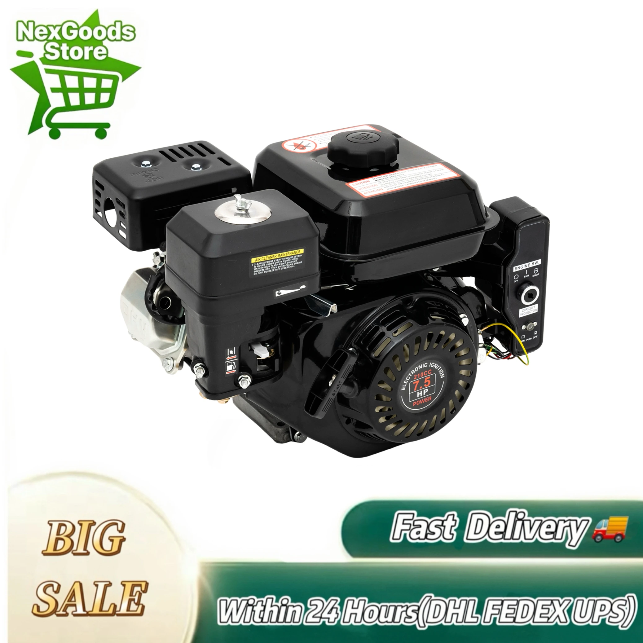 

7.5HP Go-Kart Single Cylinder 4-stroke Gasoline Engine Motor 210CC with Efficient Cooling System