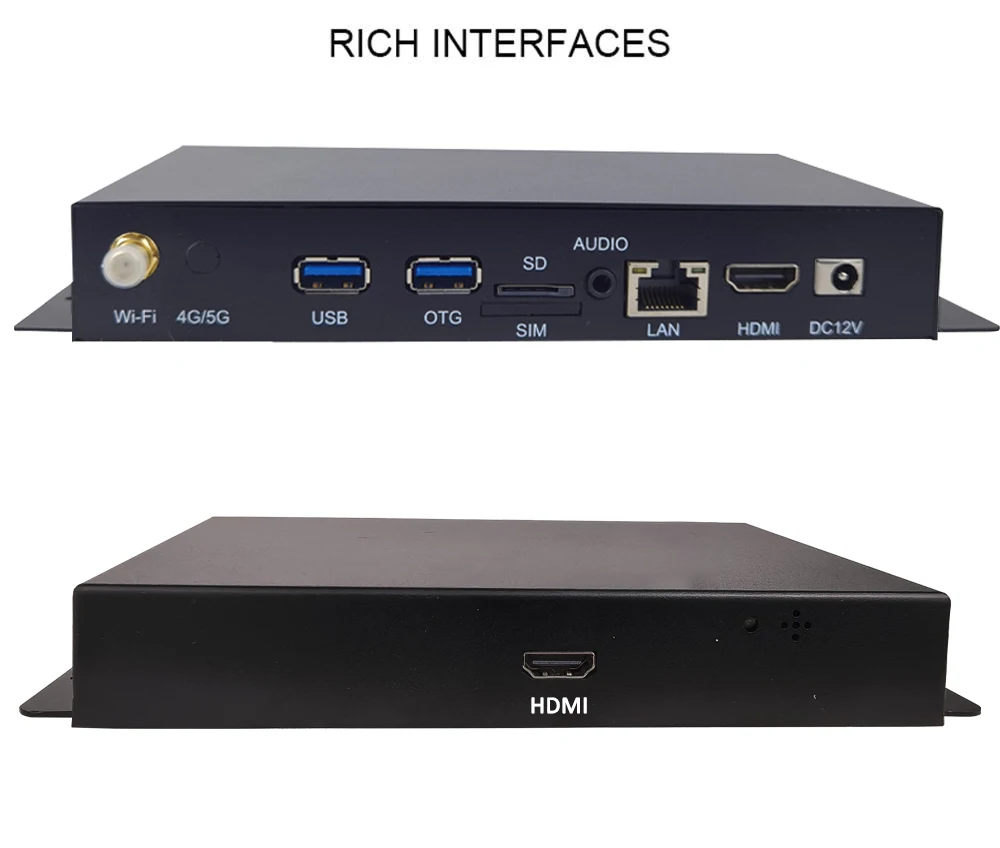 RK3588 Android 4K UHD HD-MI OUT und IN 4G Player mit 4+64G Wide-Area-Netzwerk CMS Digital Signage Media Player – Detail 11