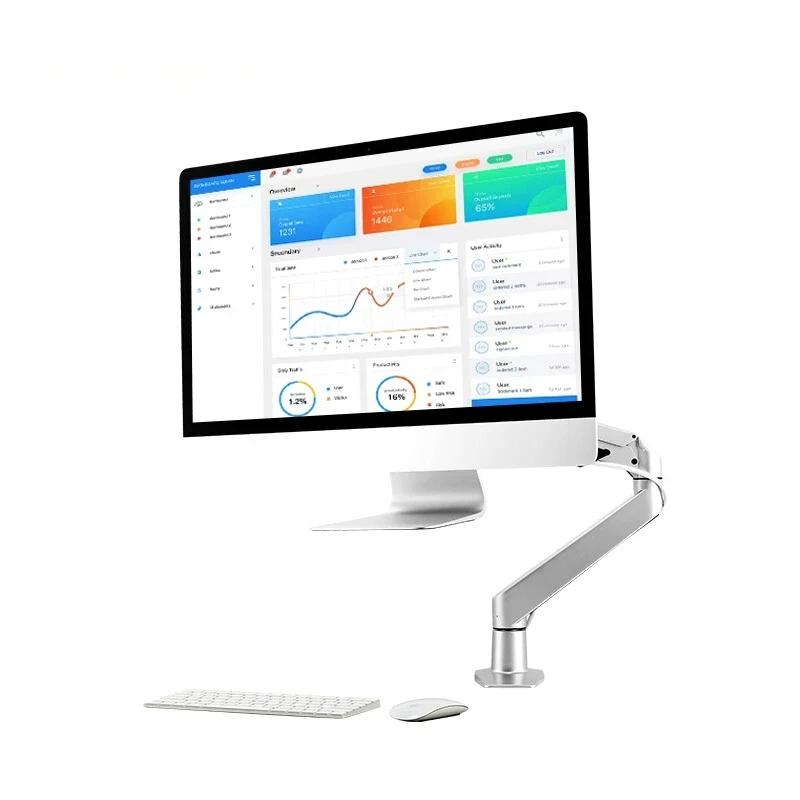 Dktop Full Motion Spring Arm Support Loading - Kgs Aluminum I Inch
