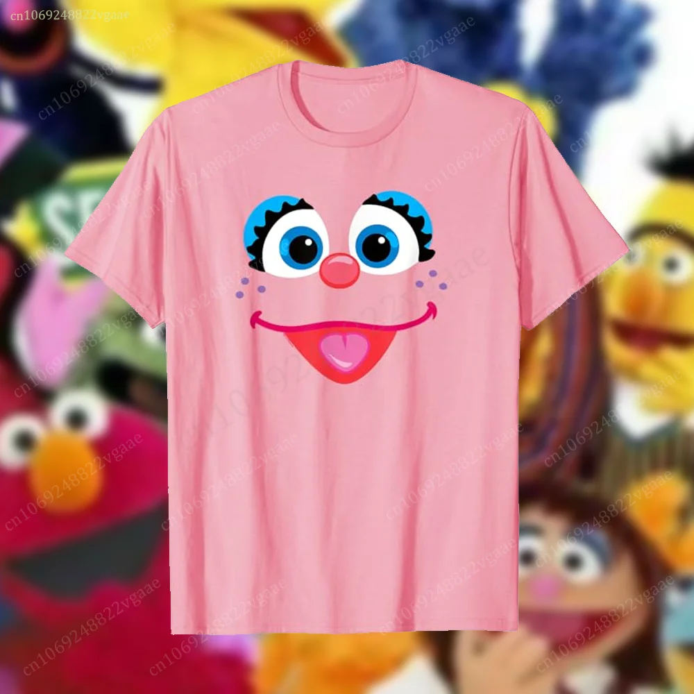 Summer Elmo T Shirt For Kids Boys Cartoon T-shirt Short Sleeve Top Sesame Tee Shirt Street Funny Clothes Girls Cookie Monster