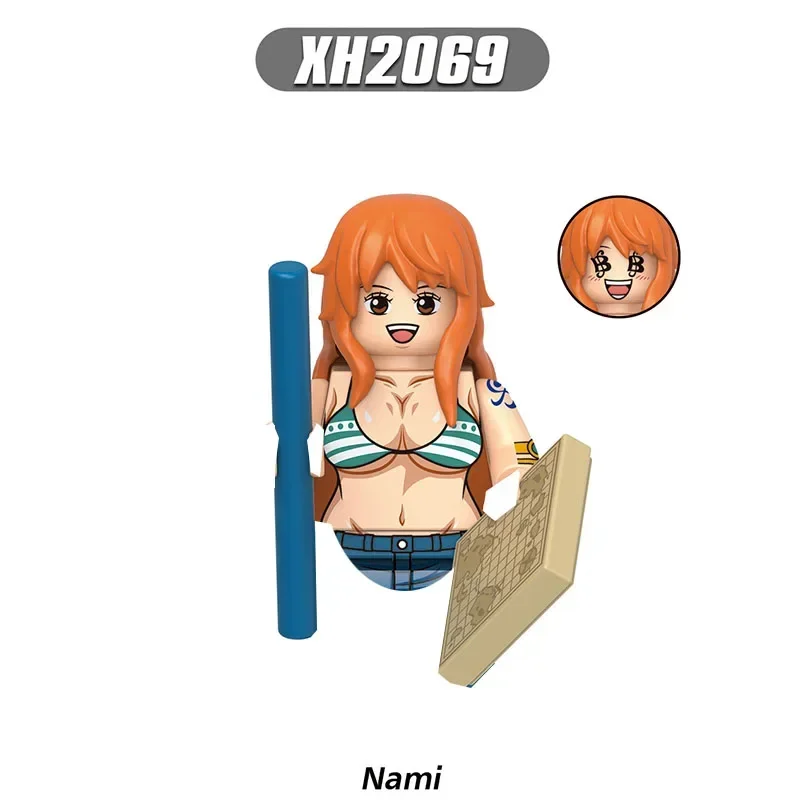 Mini figurines d'action blocs de construction pour enfants, briques d'anime japonais, poupées Sanji Boa, Roger, Nami, Zoro, jouets à assembler, cadeaux, X0356