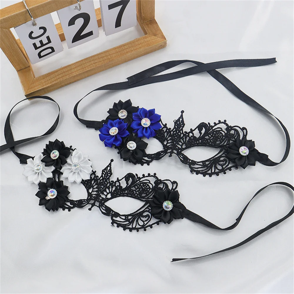 Make-up Ball Hohle Spitze Maske Halloween Requisiten Schwarz Halbgesicht Sexy Diamanten Weibliche Augenmaske Mode Maskerade Augenmaske