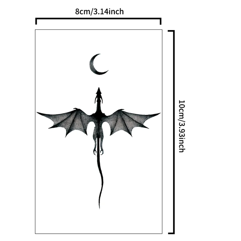 1Pcs Dragon and Moon Waterproof Temporary Tattoo Stickers, Long-lasting Waterproof for One to Two Weeks, Suitable Arm, Leg.