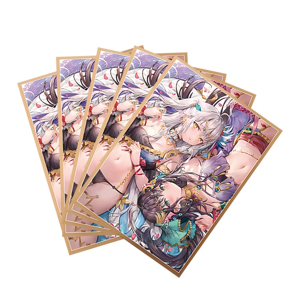 60PCS/Set Holographic Momoco Card Sleeves for MTG 67×92mm Anime Card Case Card Protector Compatible with TCG/PTCG/PKM