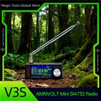 V3S AMNVOLT Mini SI4732 DSP Radio Receiver  with Hi-Z & Headphone Amp ABS Case FM/AM/SSB Receiver