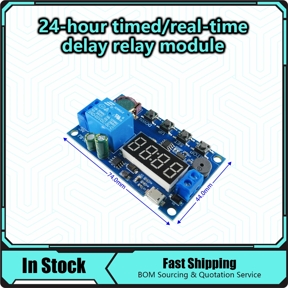 DC 5V Real time Timing Delay Timer Relay Module Switch Control Clock Synchronization Multiple mode control Wiring diagram