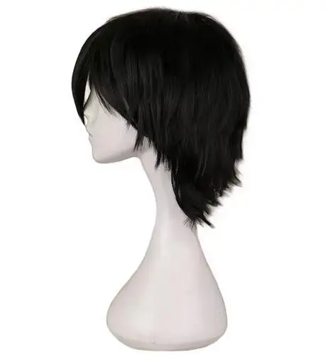 Anime Death Note L Cos Synthetic Wig Mens L.Lawliet Heat Resistant Hair Pelucas Cosplay Costume Hair Wig