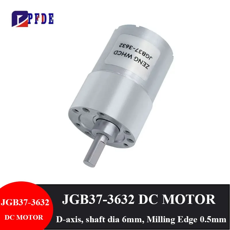 

5pcs JGB37-3632 DC Brush Slow Motor Micro Deceleration Motor 12V 24V High Torque Adjustable Speed Motor Eccentric Axis 6mm