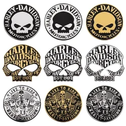 Car Modification 3D Stereo Metal Sticker Harley Skull Logo Motorcycle Personality Decorative Sticker Body Sticker Tail Label