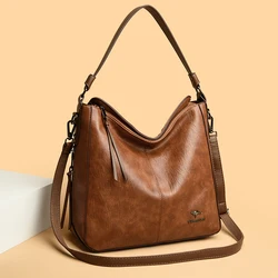 Product Solid Color Simple Women's Handbag Luxury Large Capacity Women Bucket Bags High Quality Soft Leather Female Shoulder Bag