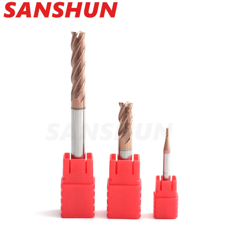 Carboneto de Tungstênio Aço Fundo Plano Fresa Cnc Maching Liga Revestimento para Aço Flauta Fresas Ferramentas Hrc55