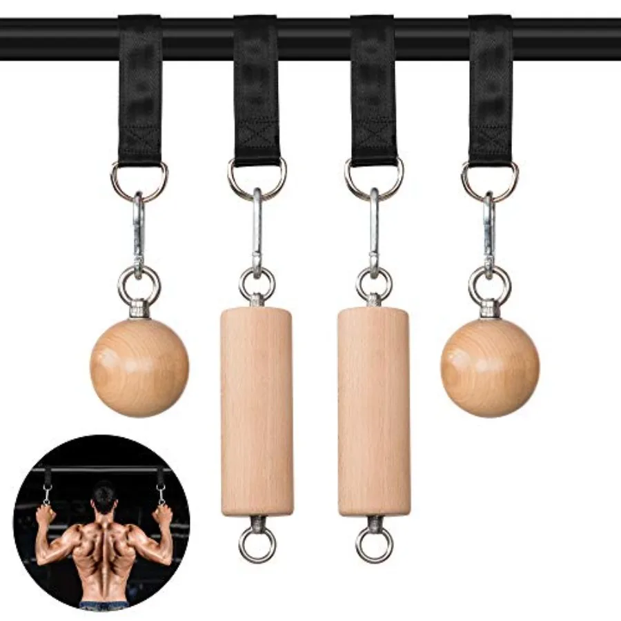 

Wooden Pull Up Grips and Balls Atomic Rock Climbing Holds Training Set Grip Strength Trainer Ninja Warrior Obstace Course Hande