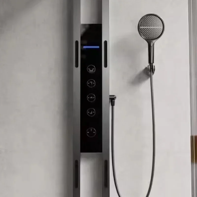 Multifunctional LED Shower Panel Single Handle Waterfall Column with Ceramic Valve Rainfall Bathroom Shower Set for Hotels