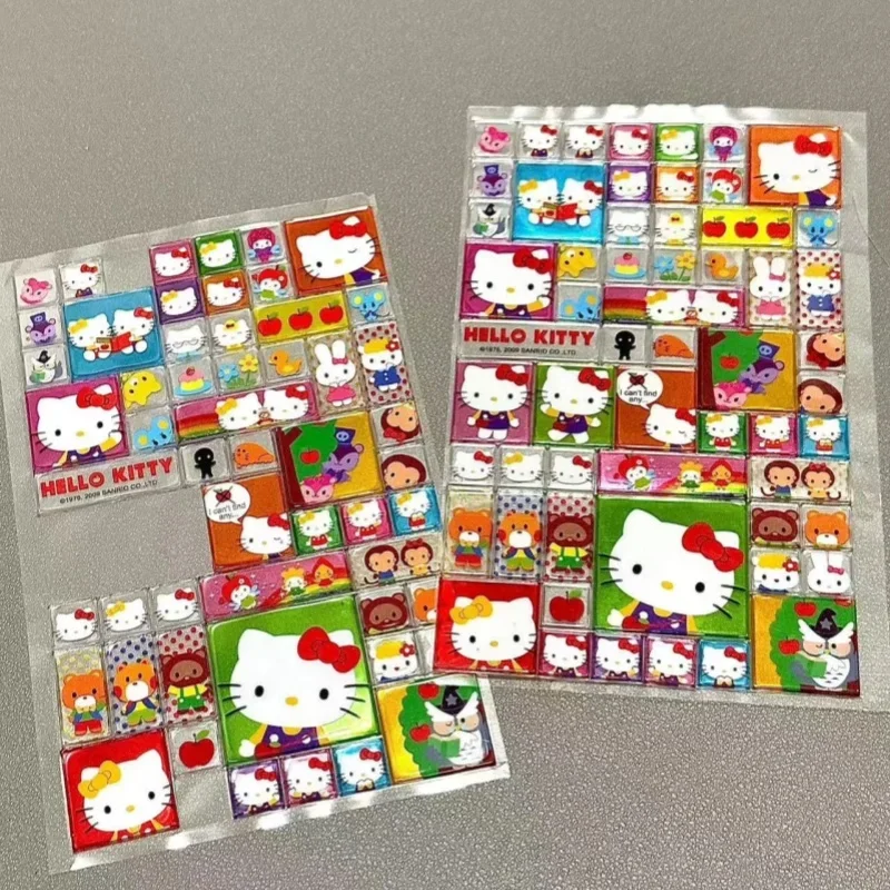 Cartoon Sanrio 3D Jelly Nostalgic Cube HelloKitty Sticker Decoration Mobile Phone Shell Water Cup Guitar Sticker Wholesale