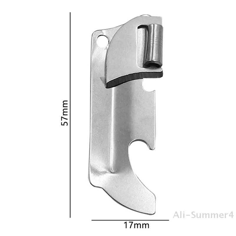 طوي 2 في 1 بلمسة نهائية من الفولاذ المقاوم للصدأ المصقول مع مفتاح Utili متعدد الوظائف فتاحة علب فتاحة صغيرة ملحقات المطبخ