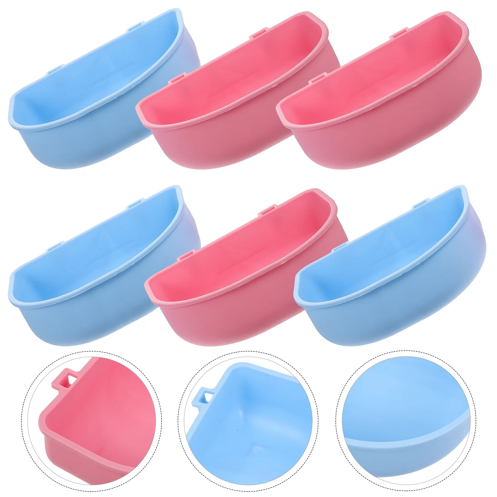 

6Pcs Hanging Hamster Bowl Heavy Duty Pet Feeding Bowl Easy Clean Spill Proof for Small Animals Cage Accessories