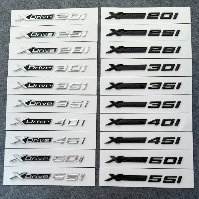 3D Black Car Fender Trunk Badge Sticker For BMW X1 X2 X3 X4 X5 X6 X7 Xdrive 18i 20i 30i 35i 40i 48i 50i Emblem Logo Accessories