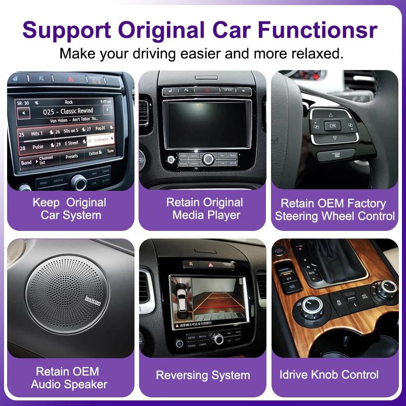 AUTOTOP Drahtlose CarPlay Android Auto Interface Decoder Für VW Volkswagen Touareg RNS850 2011-2017 Airplay Spiegel Link Bluetooth – Detail 3