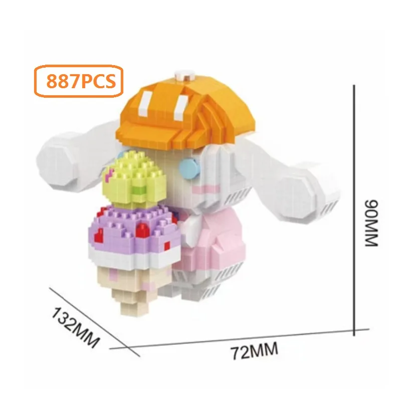 Cute Plastic Mini Blocks Cartoon DIY Building Toy MOC Bear Stitch Anime Collection Love Gift Christmas Girl Present New Year