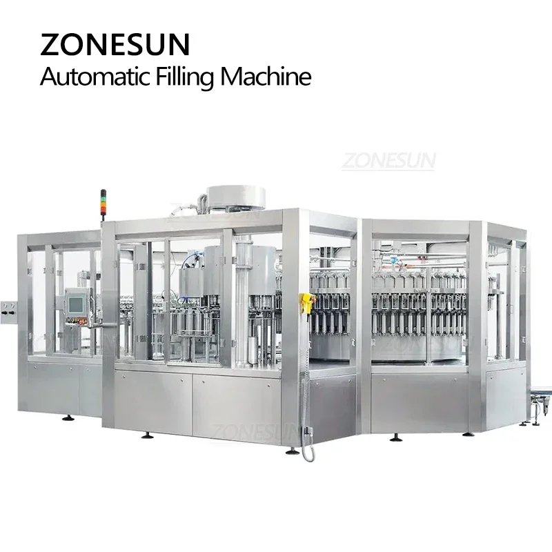 Zonesun ZS-AFMC 24000 bph totalmente automático garrafa pet máquina de enchimento de água gaseificada bebidas fabricação linha de produção em massa