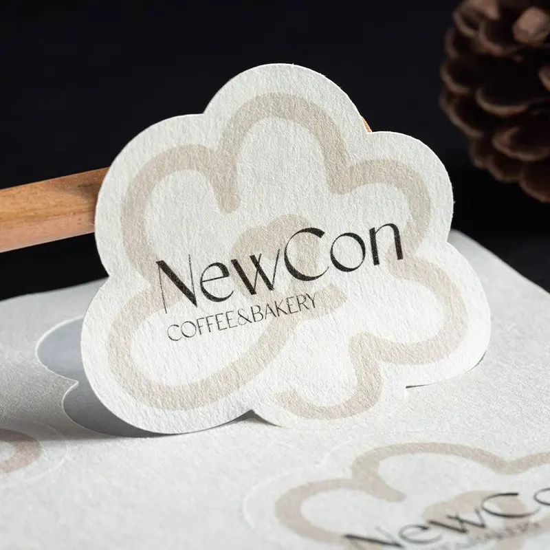 1-500pcs Embossed Stickers Textured Paper Self For Flower Shop Packing Sticker Wedding Birthday Gift Stickers