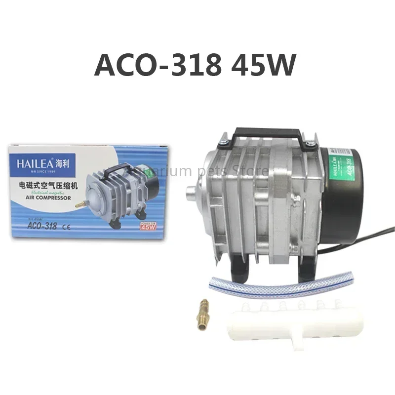 HAILEA 25/30/35/45W Elektromagnetische Luchtcompressor Aquarium Zuurstof Aquarium Luchtpomp 6-weg Vijver Beluchter Pomp met Onderdelen