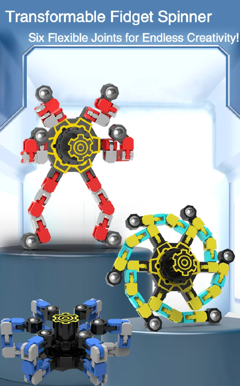 Fidget Spinner Transformable pour Enfants et Adultes, pouvez-vous roscope à Doigt, Jouet Sensoriel, Décompression Créative, Cadeaux Soulignés, Instituts
