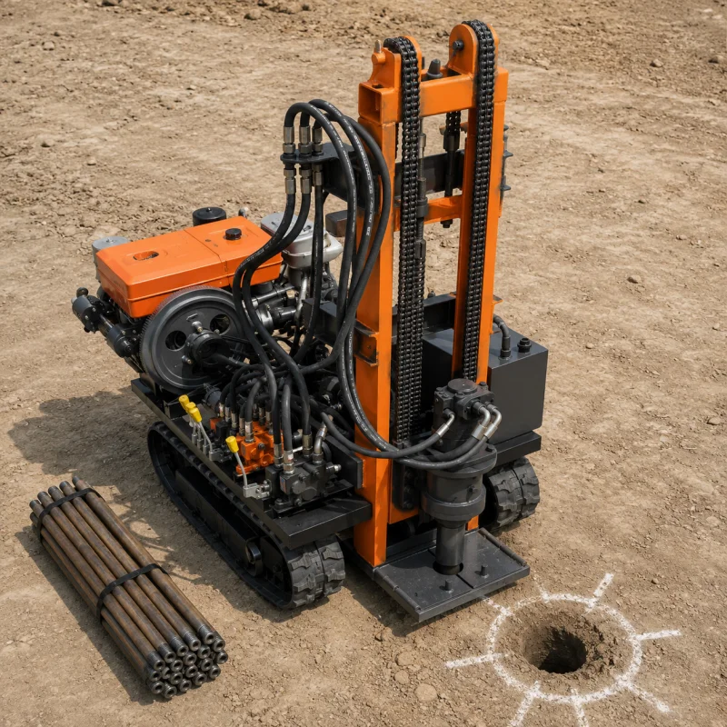 Small Electric Motor Crawler Mounted Rotary Water Well Driller 3KW 100m Depth 150mm Bit Portable Borehole Drilling Equipment