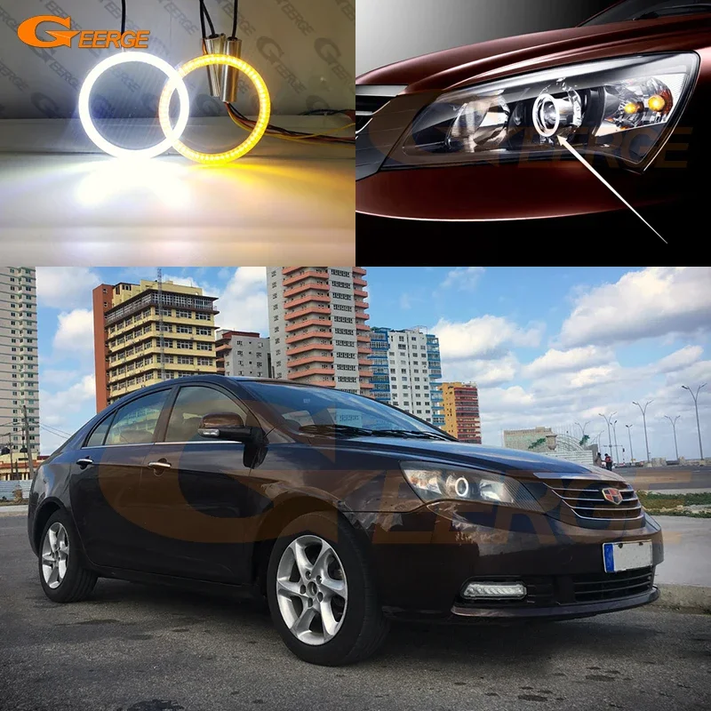 Для Geely Emgrand EC7-RV 7 RV 2009 2010 2011 2012 Отличный дневной свет Ультра яркий SMD светодиодный комплект Angel Eyes Halo Rings
