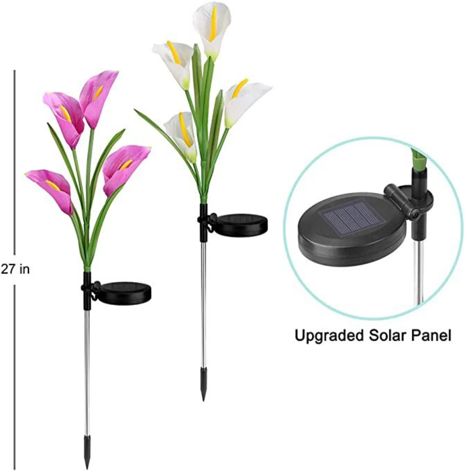 Solar Garden Lights Led Light Outdoor Multi-Color Changing Lily Solar Flower Lights for Patio Yard Garden Christmas Decoration