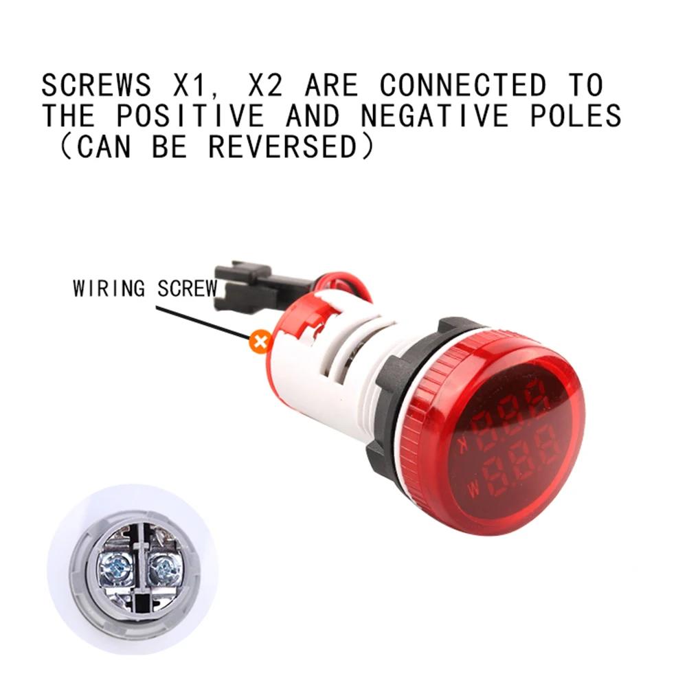 22mm AD101-22KW+W energie tester měřič střídavého 220V-380V LED dvojí digitální displej energie indikátor max.26kw-max.45kw oběžník obrazovka