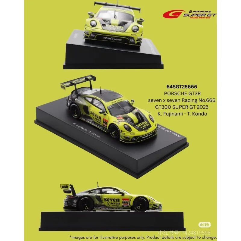 Spark 1:64 PORSCHE GT3 R Seven X Seven Racing Nr.666 GT300 SUPER GT 2025 Legierung Druckguss-Automodell