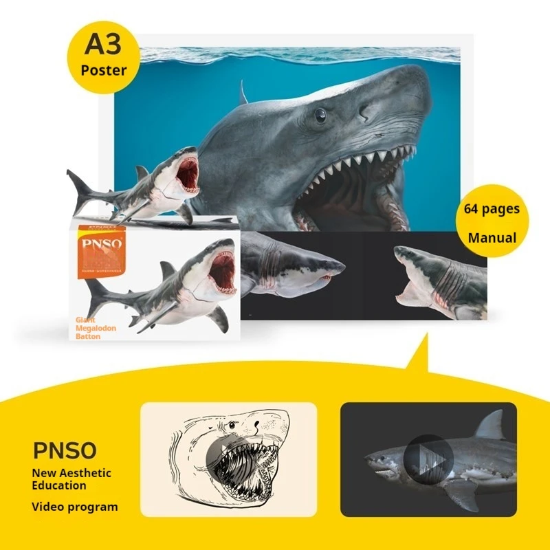 Hot Genuine Action Figures Growth Companion Static Animal Model 15 Megalodon Patton Ornament Decorative Toy Gift Boys And Girls