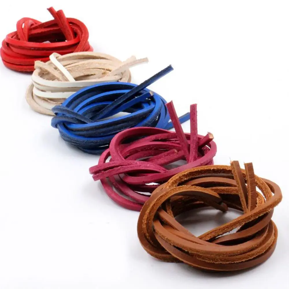 

100CM Laces Shoe Accessories Boot Colorful Cowhide laces Leather Shoelaces Shoestring Shoe Rope