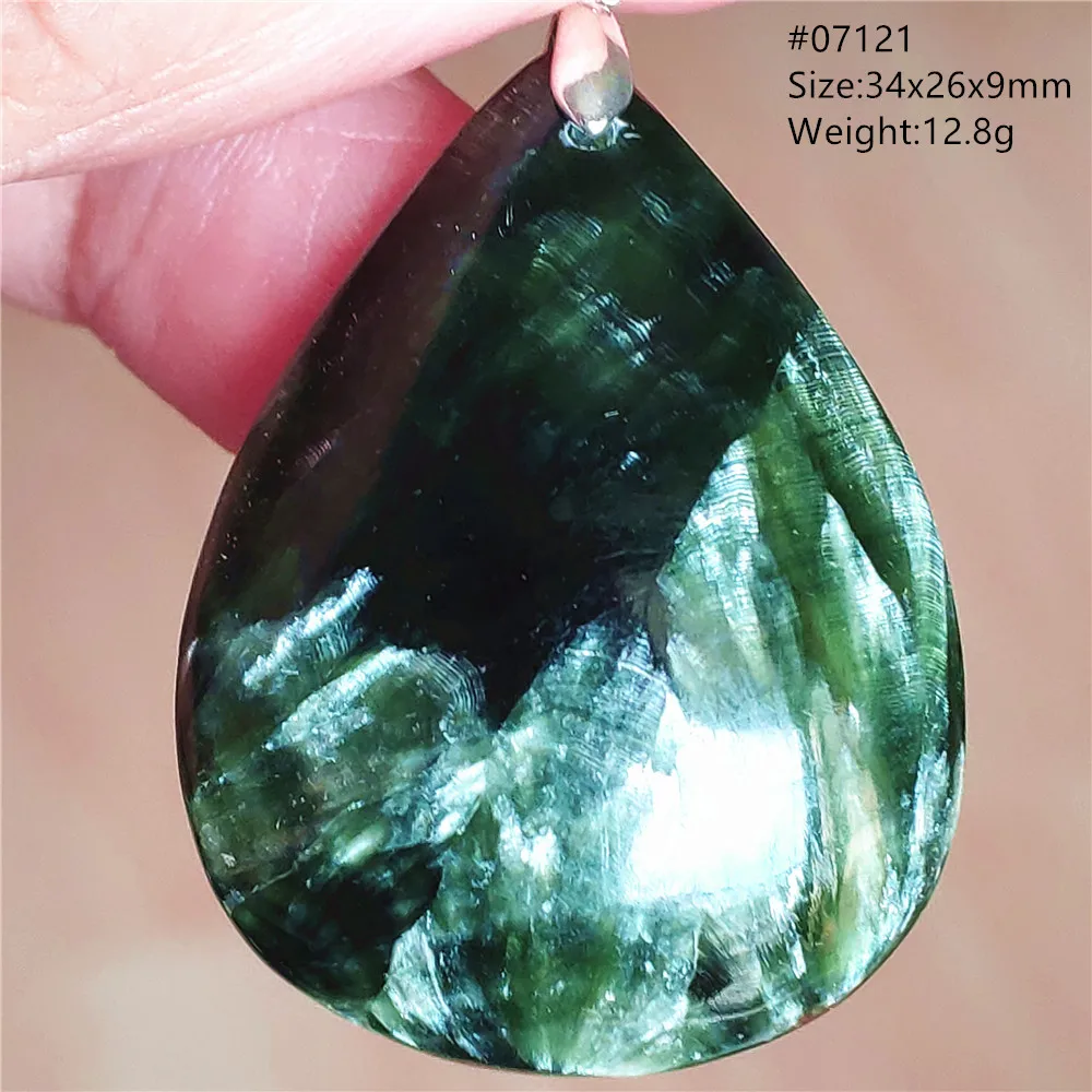 Natural Green Seraphinite Beads Pendant Necklace Jewelry Water Drop For Women Men Seraphinite Gemstone Fashion AAAAAA