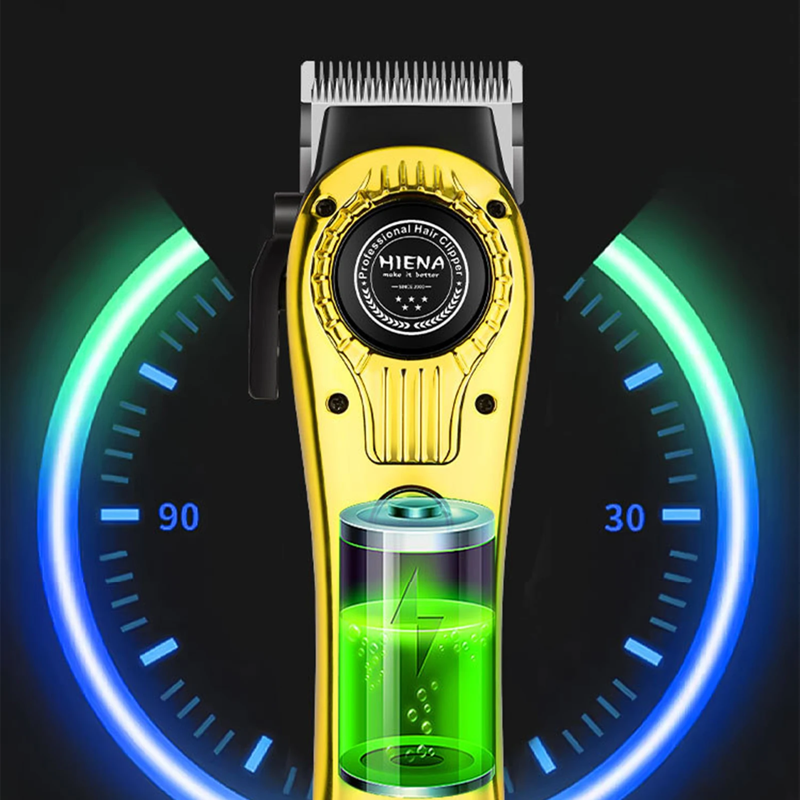 HIENA مقص الشعر اللاسلكي مجموعة 1200-2000mAh عالية الطاقة الكهربائية الشعر أداة تهذيب اللحية صالون الحلاقة المهنية الحلاقة الحلاقة عدة