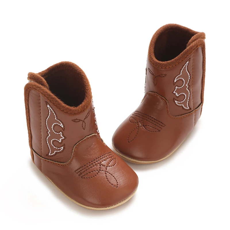 

Boys' Casual Comfortable Hiking Boots - Soft Warm Slip-On Walking Shoes with Geometric Pattern, All-Season Outdoor & Casual Atti