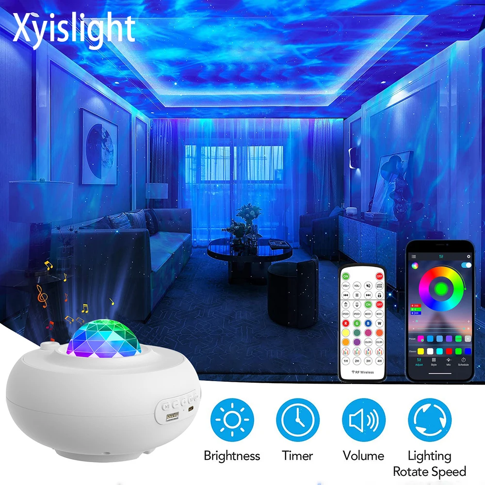 Star Sky Projector Light LED Night Light Laser Atmosphere Table Lamp Smart Bluetooth APP Music For Family Birthday Holiday Party