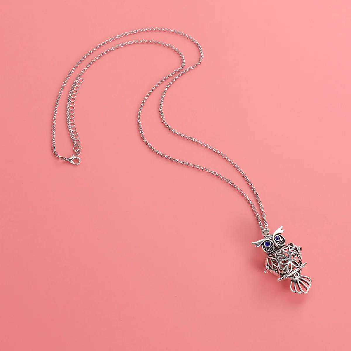 الجوف البومة الروائح قلادة قسط النحاس الناشر قلادة الفضة معطّر الهواء مجوهرات للزيوت الأساسية #4