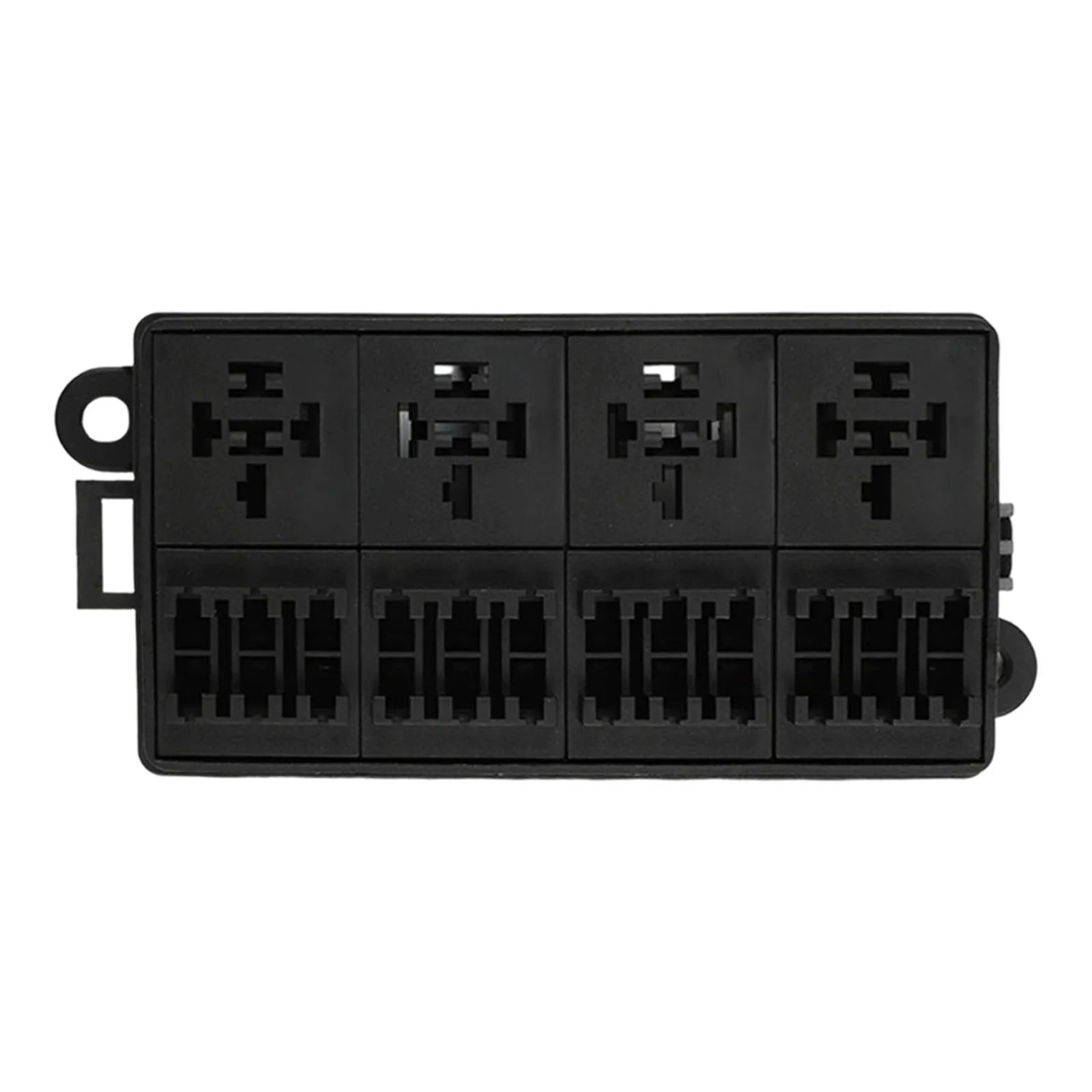 12 Way Fuse Panel with Relay Terminals Paddle Fuse for access and Secure Snap Lock Cover for Automotive Marine RV Trailer Use