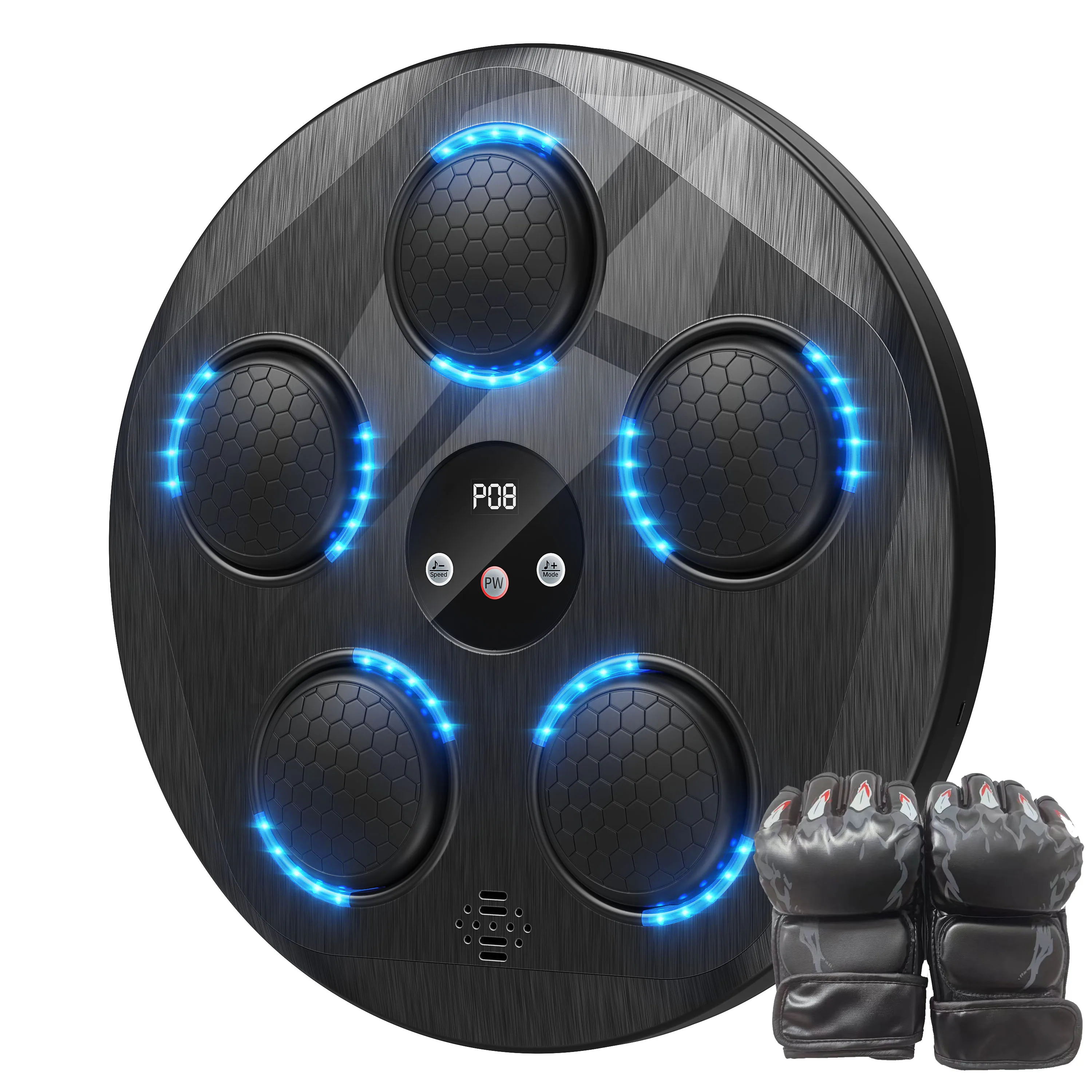 

2025 Home Smart Wall-Mounted Punching Machine - White Wooden Boxing Trainer with Music Dummy, New Style