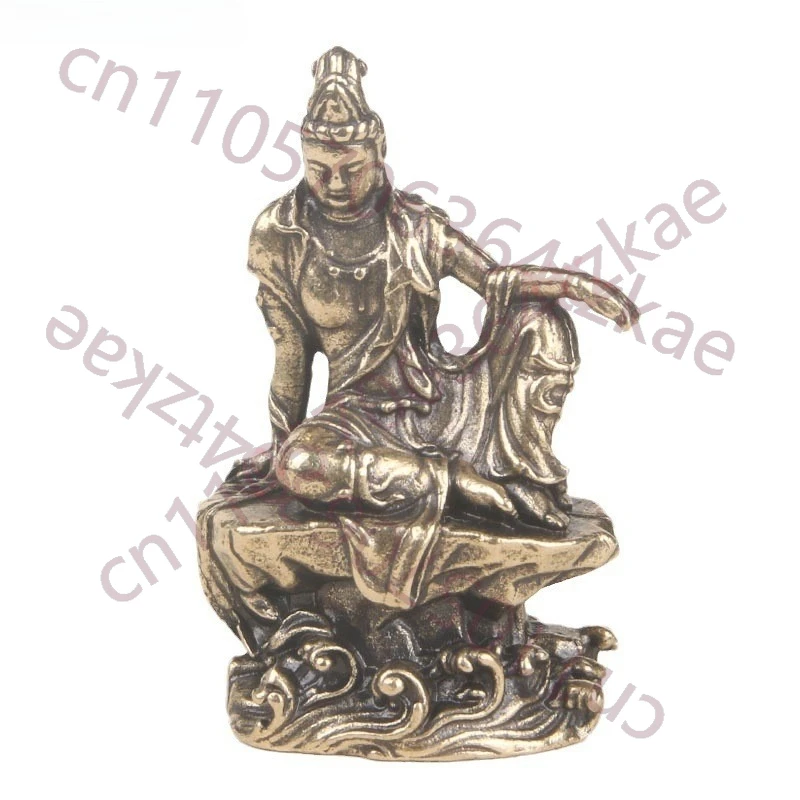 

Винтажная латунная статуэтка Будды Гуаньинь (47 мм) для рабочего стола, украшение в виде статуэтки Будды-Лотоса