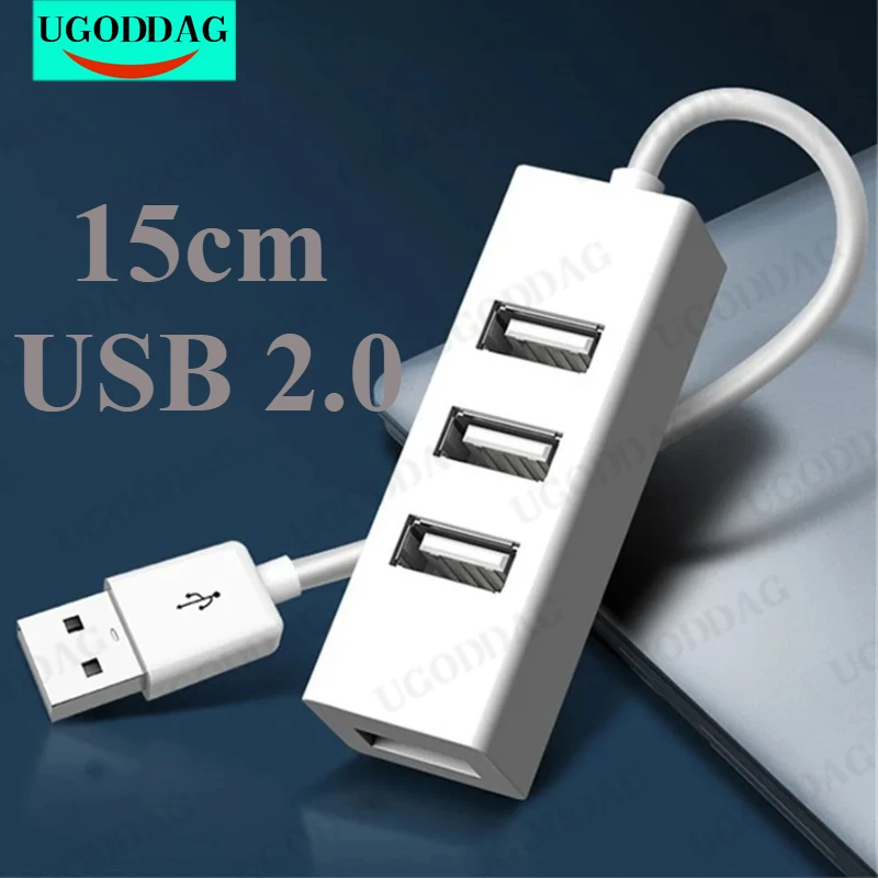 Hub USB Multi 2.0 Hub USB Splitter Power Adapter High Speed 4 Port All In One For PC Windows Computer Accessories