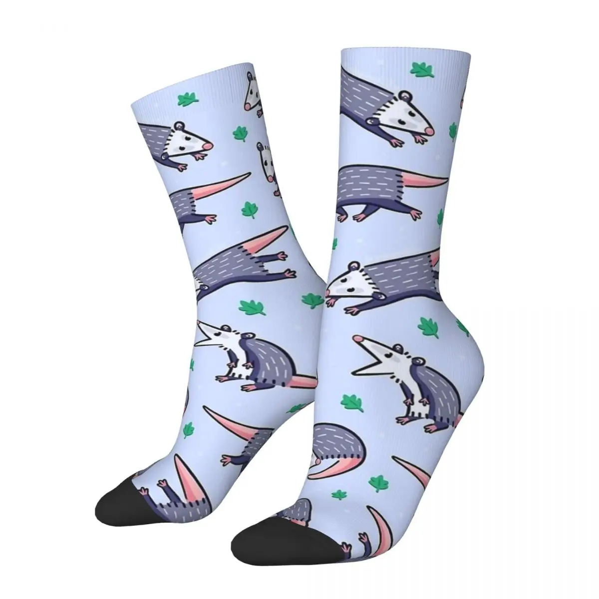 

Fashion Opossum Pattern Cute Possum Skateboard Socks Polyester Crew Socks for Women Men Non-slip