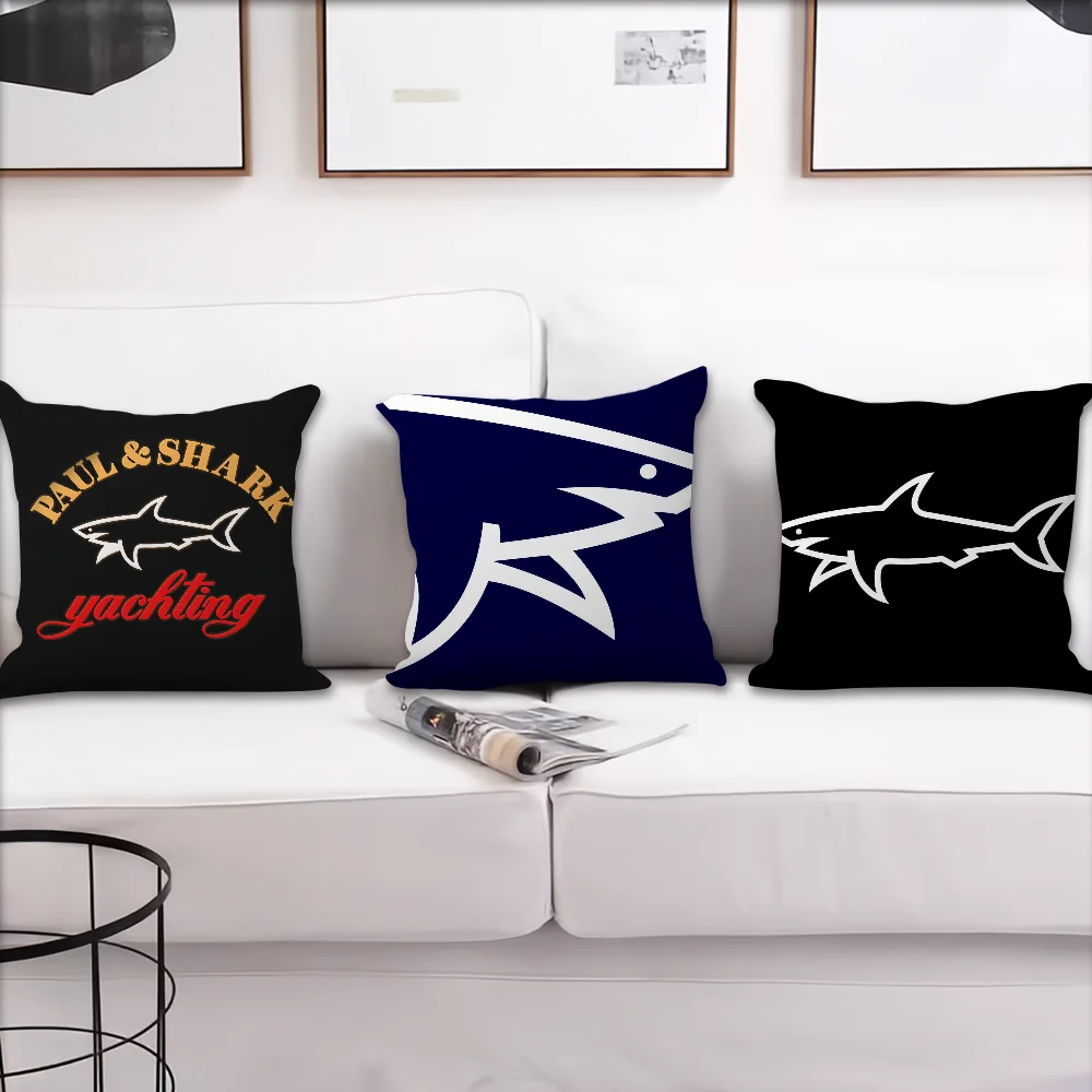 Luxury Brand Trendy Shark Logo cushion cover Living Room Headboard Bedroom Office Cushion Cushion Sofa Nap Time Pillow Case