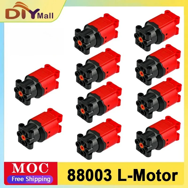 

88003 L Motor Red Plus High-Torque Power Functions Motor for MOC Building Blocks DIY Car/Truck/Robot Compatible All Major Brands